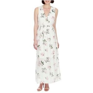 Lucky Brand Maxi Dress Floral Print Peek-A-Boo